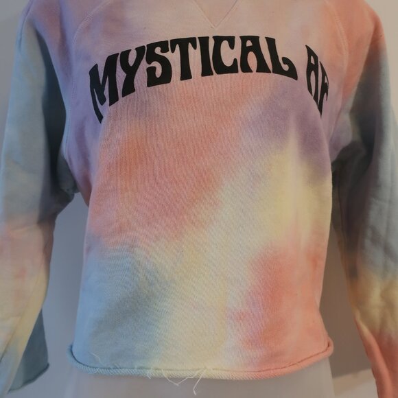 Womens Mother The Champ Crop Raw Rainbow Tie Dye Mystical AF Sweatshirt M - Picture 5 of 9